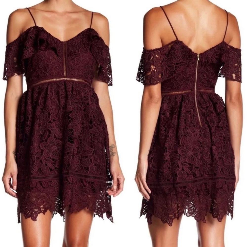 Romeo & Juliet Maroon Red Lace Dress